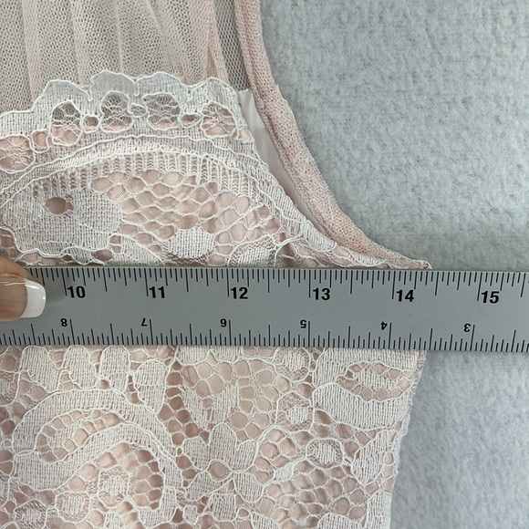 Jona Michelle Girls Spring Dress Size 12 Pink w/White Lace Overlay Like New - Picture 11 of 13